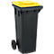 SSI Schäfer Poubelle PRO 80 WAVE, 80 l, mobile, noir et jaune