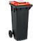 SSI Schäfer Poubelle PRO 80 WAVE, 80 l, mobile, rouge, bord ondulé