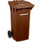 SSI Schäfer PRO 120 WAVE afvalbak, 120 l, verrijdbaar, bruin