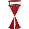 Staande asbak - van recyclebare kunststof - 6 L -rood