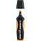 Ein orangener Textmarker mit schwarzem Gehäuse und Kappe. Der Marker ist mit der Aufschrift "STABILO GREEN BOSS" versehen.