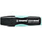 Un surligneur noir avec des accents turquoise. Inscription : STABILO GREEN BOSS, 83% de plastique recyclé.