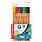 A pack of Stabilo fineliners in various colors, with a detailed product image, on a checkered paper background.