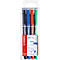 Stabilo Fineliner Sensor, lijndikte 0,3 mm, punten in metaal gevat, etui met 4 stuks