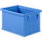 Blue plastic box with the engraved inscription "SCHÄFER KÄSTEN".
