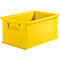 Yellow plastic box with handles. Inscription: Schäfer box.