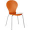 Stacking chair, set of 4, W 470 x D 440 x H 450 mm, stackable up to 4 pieces, wood &amp; chrome-plated tubular steel, orange