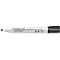 White STAEDTLER Lumocolor whiteboard marker. Black tip and cap, with text.