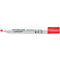 White pen, red lid, with print: STAEDTLER whiteboard marker Lumocolor.