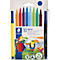 STAEDTLER Fasermaler NORIS, 1 mm Strichstärke, auswaschbar, DRY-SAFE-Technologie, farbsortiert, 10-er Set