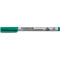 Grüner Staedtler Lumocolor non-permanent Stift mit mittlerer Strichbreite vor weißem Hintergrund.