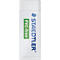 Een witte Staedtler gum in een doorzichtig hoesje met groene PVC-vrije opdruk.