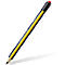 STAEDTLER Noris® Stylo de saisie numérique Jumbo, pour les appareils compatibles EeMR, pointe interchangeable, 4096 niveaux de pression, reconnaissance de la paume, gomme numérique, forme triangulaire, matériau durable à base de bois, noir-jaune.