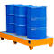 Stahl-Auffangwanne mit Gitterrost, 1800 x 800 mm, orange RAL 2000