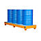 Stahl-Auffangwanne mit Gitterrost, 2400 x 800 mm, orange RAL 2000