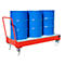 Stahl-Auffangwanne mit Rollen + Griff, 1800 x 800 mm, rot RAL 3000