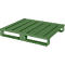 Stahlflachpalette, bis 1500 kg, geschlossenes Oberdeck, 2 Stahlkufen, L 1000 x B 800 x H 130 mm, Stahl, Resedagrün RAL 6011