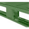 Stahlflachpalette, bis 1500 kg, geschlossenes Oberdeck, 2 Stahlkufen, L 1000 x B 800 x H 130 mm, Stahl, Resedagrün RAL 6011