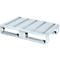Stahlflachpalette, bis 1500 kg, geschlossenes Oberdeck, 2 Stahlkufen, L 800 x B 500 x H 130 mm, Stahl, verzinkt