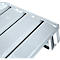Stahlflachpalette, bis 1500 kg, geschlossenes Oberdeck, 2 Stahlkufen, L 800 x B 500 x H 130 mm, Stahl, verzinkt