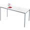 Stahlrohrtisch, rechteckig, Vierkantrohrfuß, B 1600 x T 800 null x H 720 mm, weiß/weißaluminium