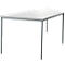Stahlrohrtisch, trapezförmig, Vierkantrohrfuß, B 1600 x T 690 null x H 720 mm, weiß/weißaluminium