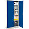 Stahlschrank, B 920 x T 420 x H 1950 mm, lichtgrau RAL 7035/enzianblau RAL 5010 