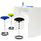 Stahulp Sitness HIGH BOB, ergonomische zitting, zithoogte 490 tot 700 mm, zwart, onderstel verchroomd