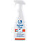 White stainless steel cleaning spray, with blue and orange lettering. Inscription: Edelstahl Pflege.