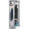 An open, silver cabinet with clothes and a backpack. The cabinet is divided into three compartments containing clothes, a backpack and hearing protection.