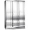 Stainless steel cabinet with three doors, with a perforated pattern and key locks.