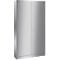 A silver, locked metal cabinet with two doors.