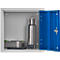 Stalen kubuskast, afsluitbaar, 380 mm, corpus grijs en deur gentiaanblauw RAL 5010