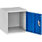 Stalen kubuskast, afsluitbaar, 380 mm, corpus grijs en deur gentiaanblauw RAL 5010