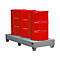 Stalen lekbak met rooster, 1800 x 800 mm, grijs RAL 7005