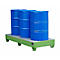Stalen lekbak met rooster, 1800 x 800 mm, groen RAL 6011
