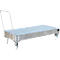 Stalen lekbak met wielen + greep, 1800 x 800 mm, gegalvaniseerd
