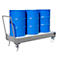Stalen lekbak met wielen + greep, 1800 x 800 mm, grijs RAL 7005