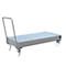 Stalen lekbak met wielen + greep, 1800 x 800 mm, grijs RAL 7005