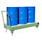 Stalen lekbak met wielen + greep, 1800 x 800 mm, groen RAL 6011