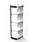 Stalen rek PROGRESS 2000, open hoekkast bouwdeel, achterwand, H 1900 x B 400 + D 400 mm, zilveren frame