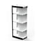 Stalen rek PROGRESS 2000, open hoekkast bouwdeel, achterwand, H 1900 x B 400 + D 400 mm, zwart frame
