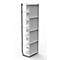 Stalen rek PROGRESS 2000, open hoekkast bouwdeel, achterwand, H 2600 x B 400 + D 400 mm, zwart frame