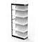 Stalen rek PROGRESS 2000, stellingsectie, achterwand, H 2250 x B 1000 x D 400 mm, zilveren frame