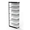 Stalen rek PROGRESS 2000, stellingsectie, achterwand, H 2600 x B 1000 x D 400 mm, zilveren frame