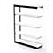 Stalen rek PROGRESS 2000, stellingsectie, zonder achterwand, H 1900 x B 1000 x D 400 mm, zwart frame