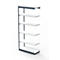 Stalen rek PROGRESS 2000, stellingsectie, zonder achterwand, H 2250 x B 750 x D 400 mm, zilveren frame