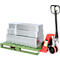Stalen vlakke pallet, Euromaat, tot 1500 kg, gesloten bovendek, 2 stalen sledes, L 1200 x B 800 x H 130 mm, staal, Resedagroen RAL 6011