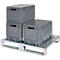 Stalen vlakke pallet, tot 1500 kg, gesloten bovendek, 2 stalen sledes, L 1000 x B 800 x H 130 mm, gegalvaniseerd staal
