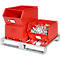 Stalen vlakke pallet, tot 1500 kg, gesloten bovendek, 2 stalen sledes, L 1000 x B 800 x H 130 mm, gegalvaniseerd staal
